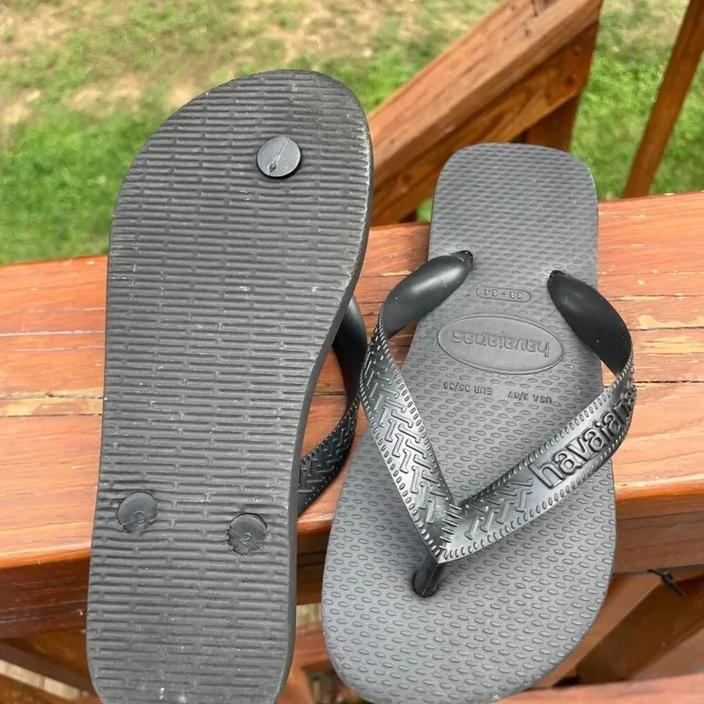 Havaianas Youth 3/4 Black Flip Flops Unisex Sandals